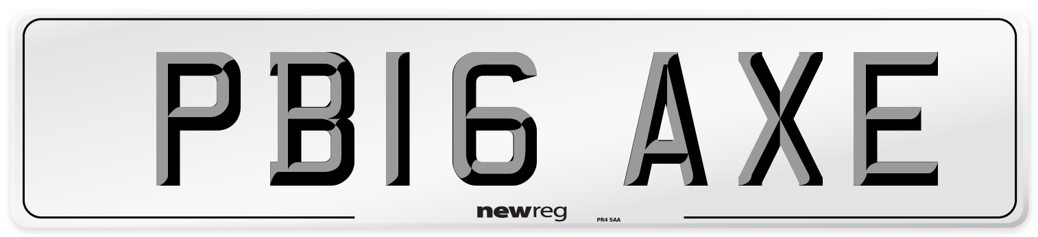 PB16 AXE Number Plate from New Reg